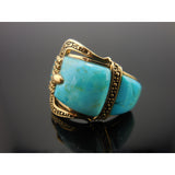 Turquoise Buckle Bronze Ring - Size 10