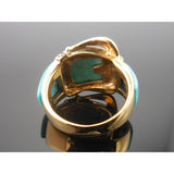 Turquoise Buckle Bronze Ring - Size 10