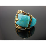 Turquoise Buckle Bronze Ring - Size 10