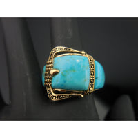 Turquoise Buckle Bronze Ring - Size 10