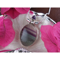 Flourite & Amethyst Sterling Silver Pendant/Necklace