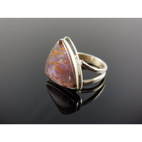 Cacoxenite Mineral Sterling Silver Ring - Size 6