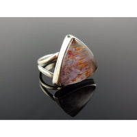 Cacoxenite Mineral Sterling Silver Ring - Size 6