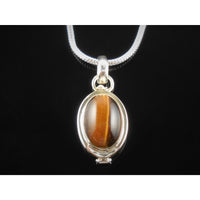Tiger's Eye Sterling Silver Locket Pendant/Necklace