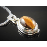 Tiger's Eye Sterling Silver Locket Pendant/Necklace