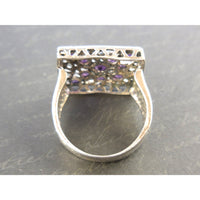 Amethyst .925 Sterling Silver Square Ring - Size 7.75
