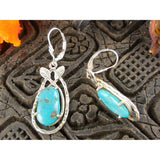 Turquoise Sterling Silver Leaf Earrings