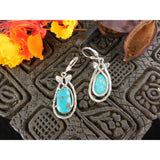 Turquoise Sterling Silver Leaf Earrings