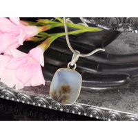 Dendritic Agate Sterling Silver Pendant/Necklace