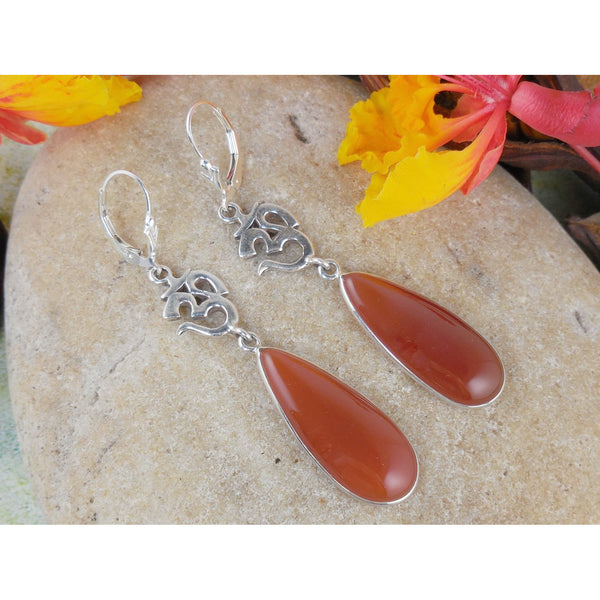 Carnelian Sterling Silver Earrings