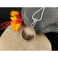 Dendritic Agate & White Topaz Sterling Silver Pendant/Necklace