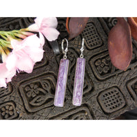Charoite Sterling Silver Earrings