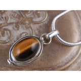 Tiger's Eye Sterling Silver Locket Pendant/Necklace