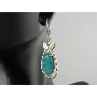 Turquoise Sterling Silver Leaf Earrings