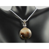 Dendritic Agate & White Topaz Sterling Silver Pendant/Necklace