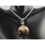 Dendritic Agate & White Topaz Sterling Silver Pendant/Necklace