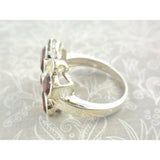 Garnet .925 Sterling Silver Butterfly Ring - Size 7.90