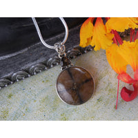 Chiastolite & Smoky Topaz Quartz Sterling Silver Pendant/Necklace