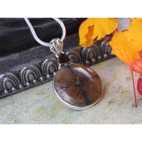 Chiastolite & Smoky Topaz Quartz Sterling Silver Pendant/Necklace