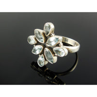 Blue Topaz Sterling Silver Ring - Size 9.25