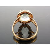 Green Amethyst &  White Topaz 18kt Gold Plated .925 Sterling Silver Ring - Size 7.50