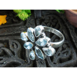 Blue Topaz Sterling Silver Ring - Size 9.25