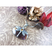 Cacoxenite & Citrine .925 Sterling Silver Dragonfly Pendant/Necklace
