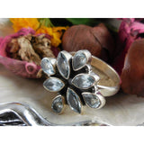 Blue Topaz Sterling Silver Ring - Size 9.25