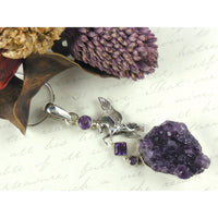 Amethyst (faceted & rough) .925 Sterling Silver Pegasus Pendant/Necklace