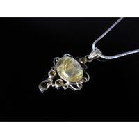 Golden Rutilated Quartz & Citrine Sterling Silver Pendant/Necklace