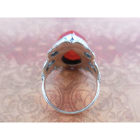 Carnelian Cabochon .925 Sterling Silver Ring - Size 8.5
