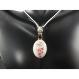 Cinnabar in Dolomite and Garnet Sterling Silver Pendant/Necklace