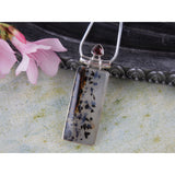 Montana Agate & Garnet Sterling Silver Pendant/Necklace