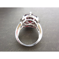 Garnet-Colored CZ & .925 Sterling Silver Coctail Ring - Size 6.5