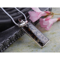 Montana Agate & Garnet Sterling Silver Pendant/Necklace