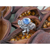 Kyanite & Blue Topaz Sterling Silver Fairy Ring - Size 6.75