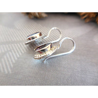 Garnet .925 Sterling Silver Fishhook Earrings