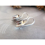 Garnet .925 Sterling Silver Fishhook Earrings