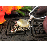 Golden Rutilated Quartz & Citrine Sterling Silver Pendant/Necklace