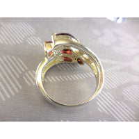 Marquis Garnet 5-Stone .925 Sterling Silver Ring - Size 7.75