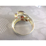Marquis Garnet 5-Stone .925 Sterling Silver Ring - Size 7.75