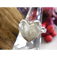 Golden Rutilated Quartz Heart-Shaped .925 Sterling Silver Bezel Ring - Size 6.25