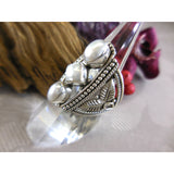 Freshwater Pearl (3-Bezel Settings) .925 Sterling Silver Ring - Size 9.25