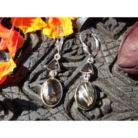 Golden Seraphinite & Smoky Topaz Sterling Silver Earrings