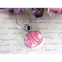 Rhodochrosite & Garnet .925 Sterling Silver Pendant