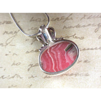 Rhodochrosite & Garnet .925 Sterling Silver Pendant