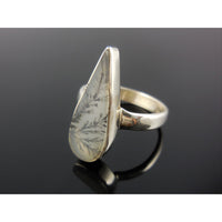 Dendritic Agate Sterling Silver Ring - Size 6.5