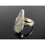 Dendritic Agate Sterling Silver Ring - Size 6.5