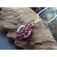 Rhodolite Garnet & White Topaz .925 Two-Tone Sterling Silver Pendant/Necklace