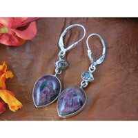 Eudialyte & Herkimer Diamond (Quartz) Sterling Silver Earrings